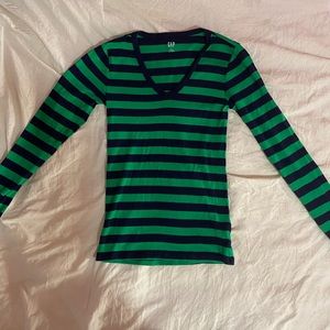 GAP “Twighlight-core” Stripped V-Neck